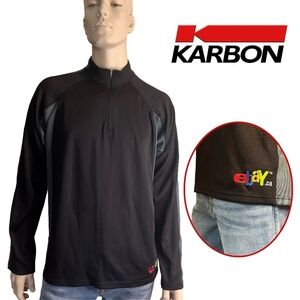 KARBON Fitness Athletic Jacket Embroidered ebay logo Quarter Zip Y2K NWT RARE